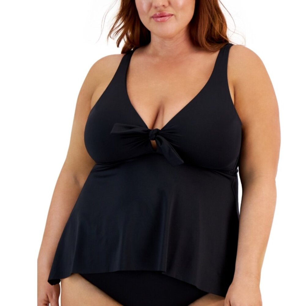 Becca Etc Plus Size Color Code Keyhole Tankini Swim Top Women's Swimsuit